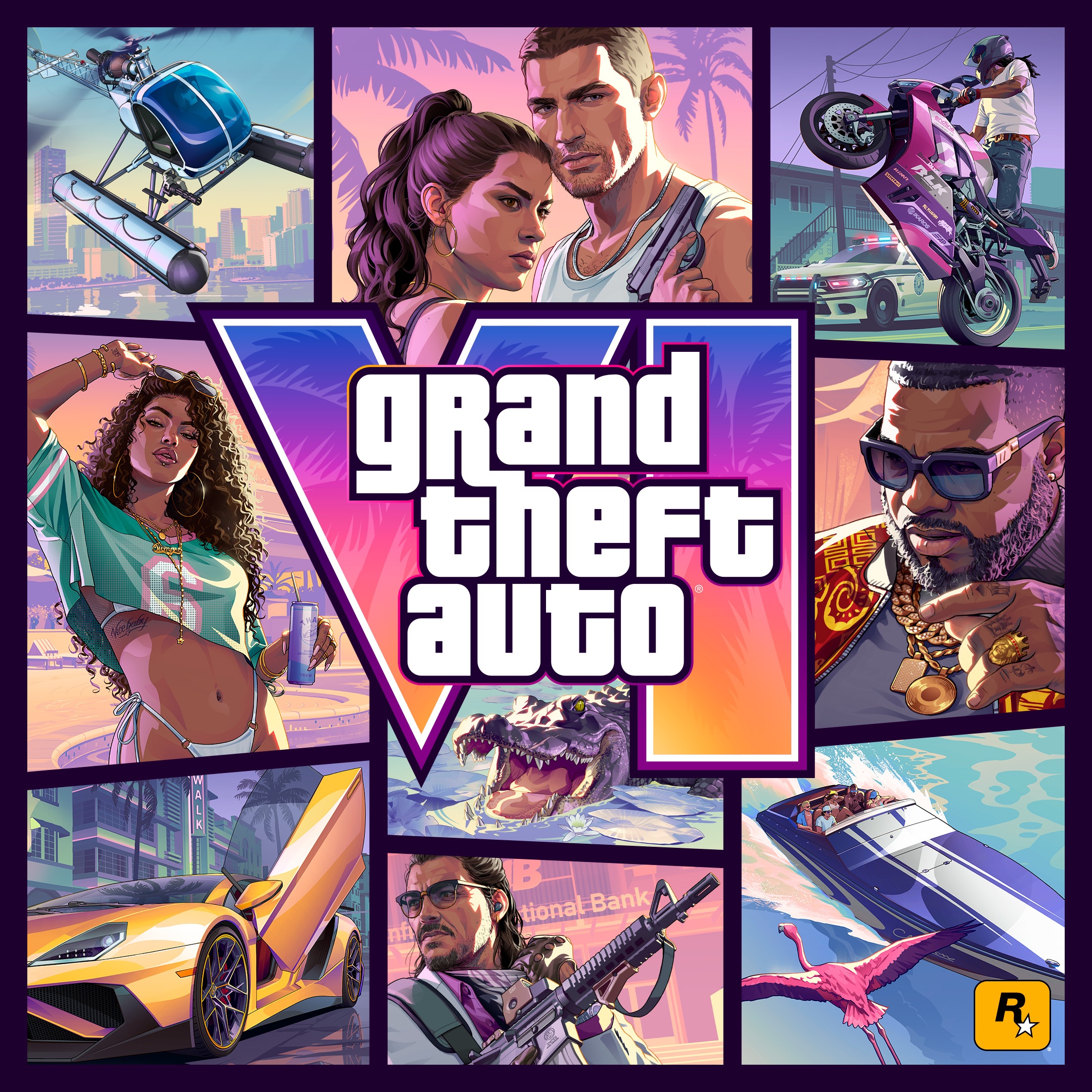 Grand Theft Auto VI — jaquette officielle PS5, Rockstar Games